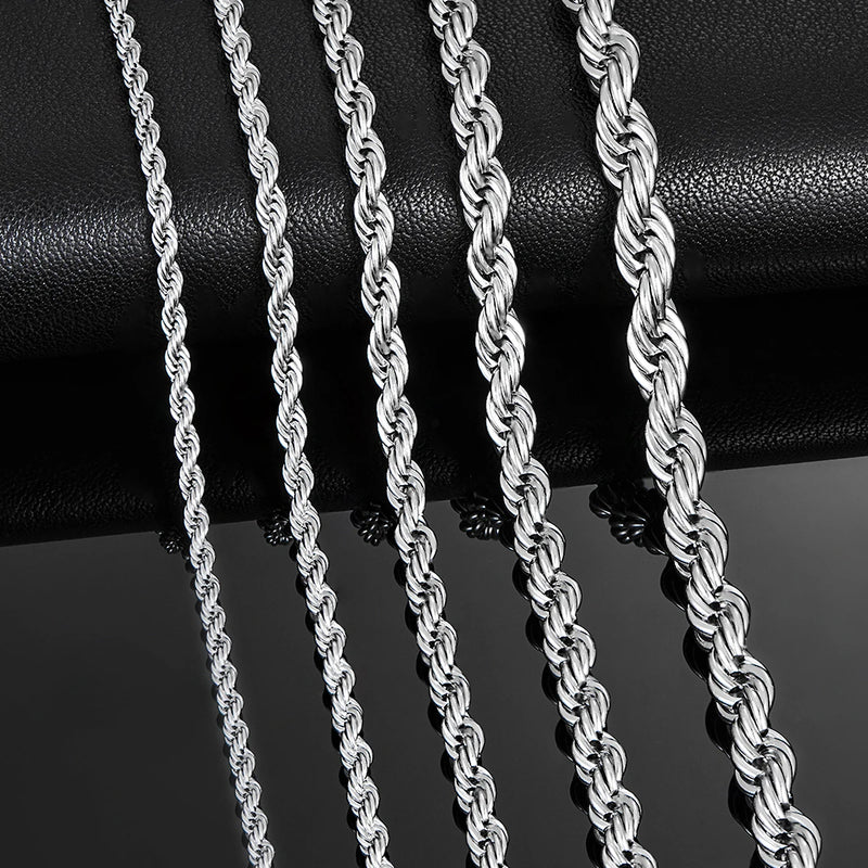 Twisted Rope Chain. Stainless Steel