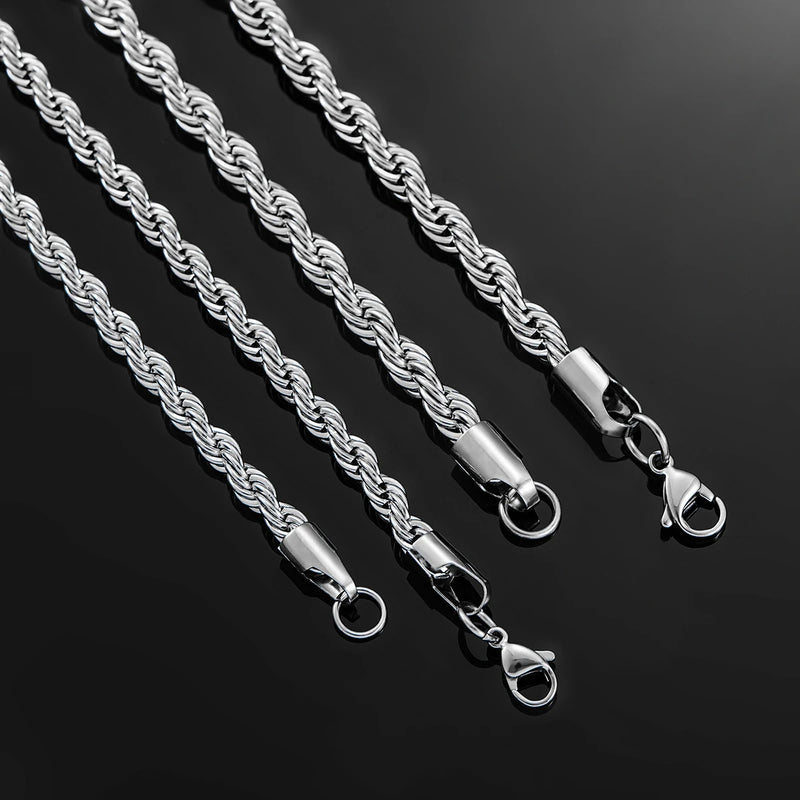 Twisted Rope Chain. Stainless Steel